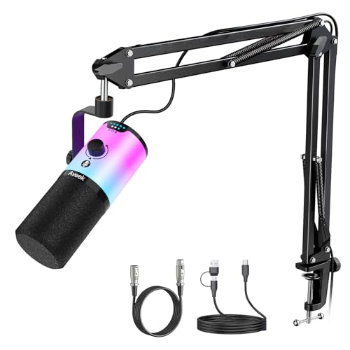 Aveek Microphone Gaming avec Bras Articulé